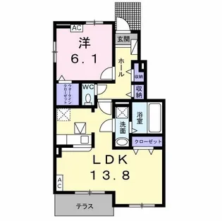 YK ヴィレッジIV【1階】の間取り