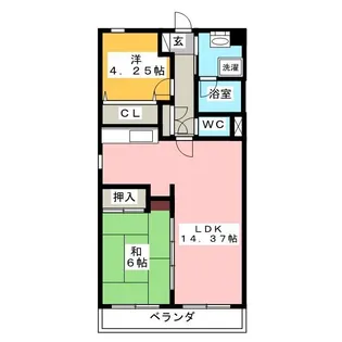 ハイランドウエスト【2階】の間取り