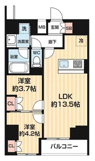 ARCOBALENO MINAMISENJU【5階】の間取り