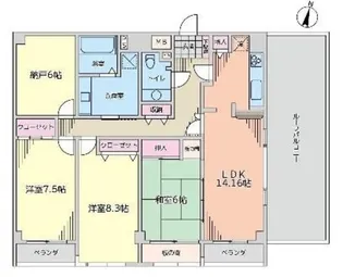 メイツ新宿なつめ坂【6階】の間取り