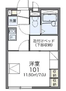 レオパレスハピネス【2階】の間取り