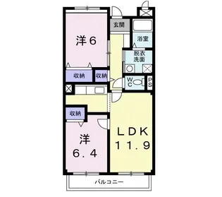 シャルム ジャルダン【1階】の間取り