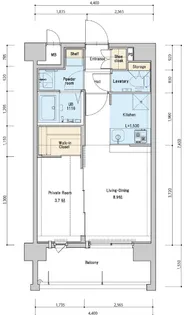 ネストピア福岡空港駅前【5階】の間取り