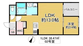 Steady稲田本町【2階】の間取り