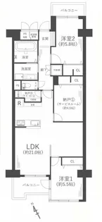 近鉄南港ガーデンハイツ21号【8階】の間取り