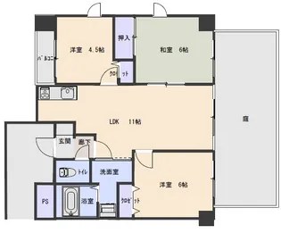 グランベール遠石弐番館【1階】の間取り