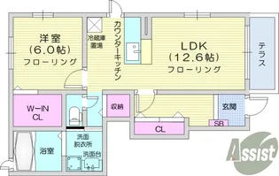 エマーブル・ペルル【1階】の間取り