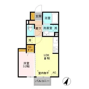 サニーフィールド【1階】の間取り