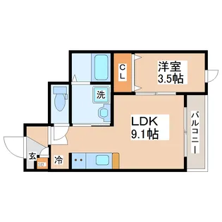 メゾンドAII【1階】の間取り