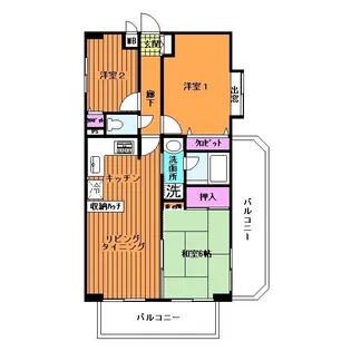 ローズガーデン千葉東【1階】の間取り