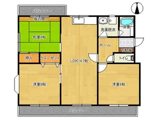 元町ハイツ【3階】の間取り