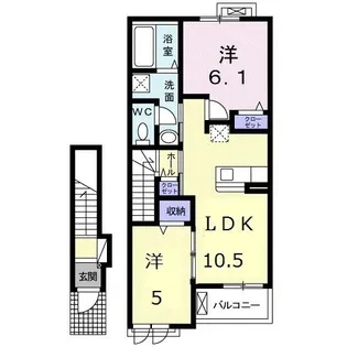 グレイス・ココ・ハウス【2階】の間取り