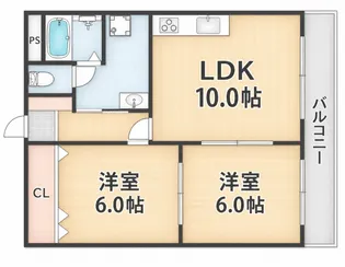 シティハイツ上ノ島【2階】の間取り