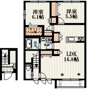 ボヌールメゾン調布【2階】の間取り