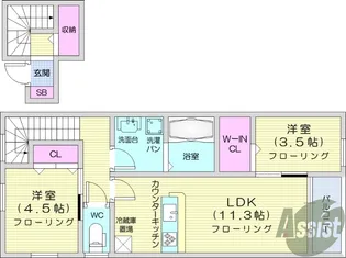 ピュアランド燕沢東【2階】の間取り