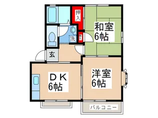 国立ガ-デンハイツ【2階】の間取り