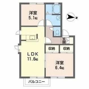 ディアス中筋A【2階】の間取り
