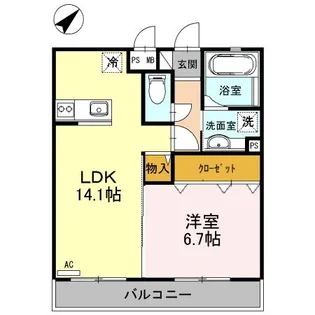 エトワール諫早【1階】の間取り
