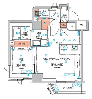 ハーモニーレジデンス東京羽田スカイブリッジ【2階】の間取り