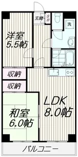 貝塚レジデンス【2階】の間取り