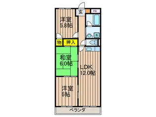 西浦ハイツ【2階】の間取り