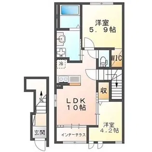 真鍋フラッツ【2階】の間取り