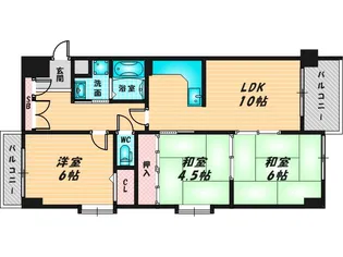 リアライズ荒本【9階】の間取り