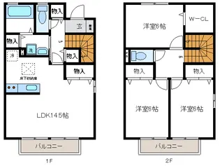 カーサアコルデA【1階】の間取り