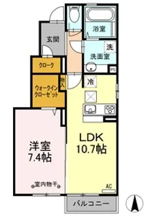山梨県甲府市中町【アパート】の間取り