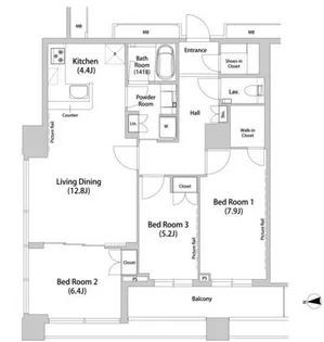 品川ハート ビュータワー【25階】の間取り