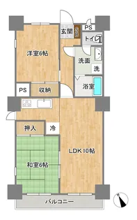 立花マンション【6階】の間取り