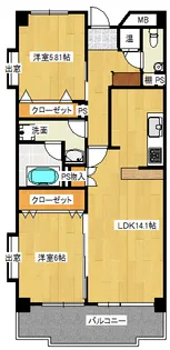サングレース五反野【3階】の間取り