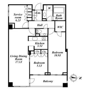 コスモリード南麻布【3階】の間取り