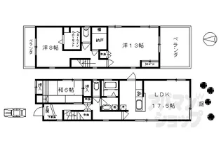 京都府京都市北区小山板倉町【一戸建】の間取り
