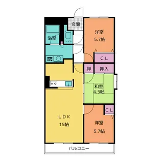 サンシャインハイツ【4階】の間取り