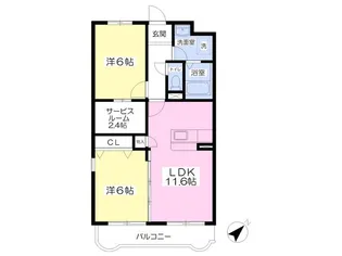 シャルマン【1階】の間取り