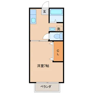 1DKの間取り画像