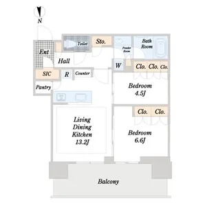 2LDKの間取り画像