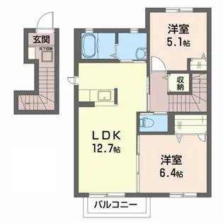 エスポワール中町東A【2階】の間取り
