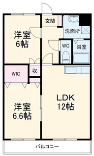 2LDKの間取り画像