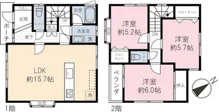 千葉県千葉市稲毛区宮野木町【一戸建】の間取り