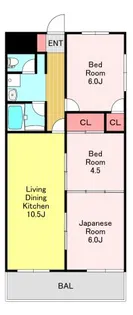 青木パークハイツ【6階】の間取り
