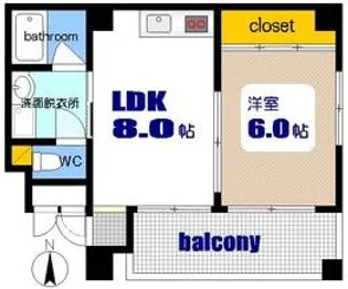 1LDKの間取り画像