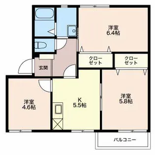 ベルハイツII【2階】の間取り