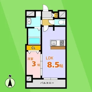 プレサンス岐阜ゼクシス【6階】の間取り