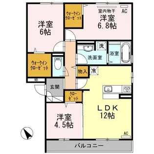 広島県福山市水呑町【アパート】の間取り