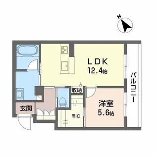 1LDKの間取り画像