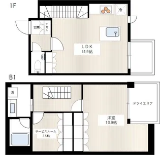 カスタリア八雲【1階】の間取り