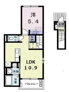 広島県福山市山手町6【アパート】の間取り