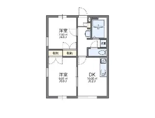 レオパレスぽてとII【1階】の間取り